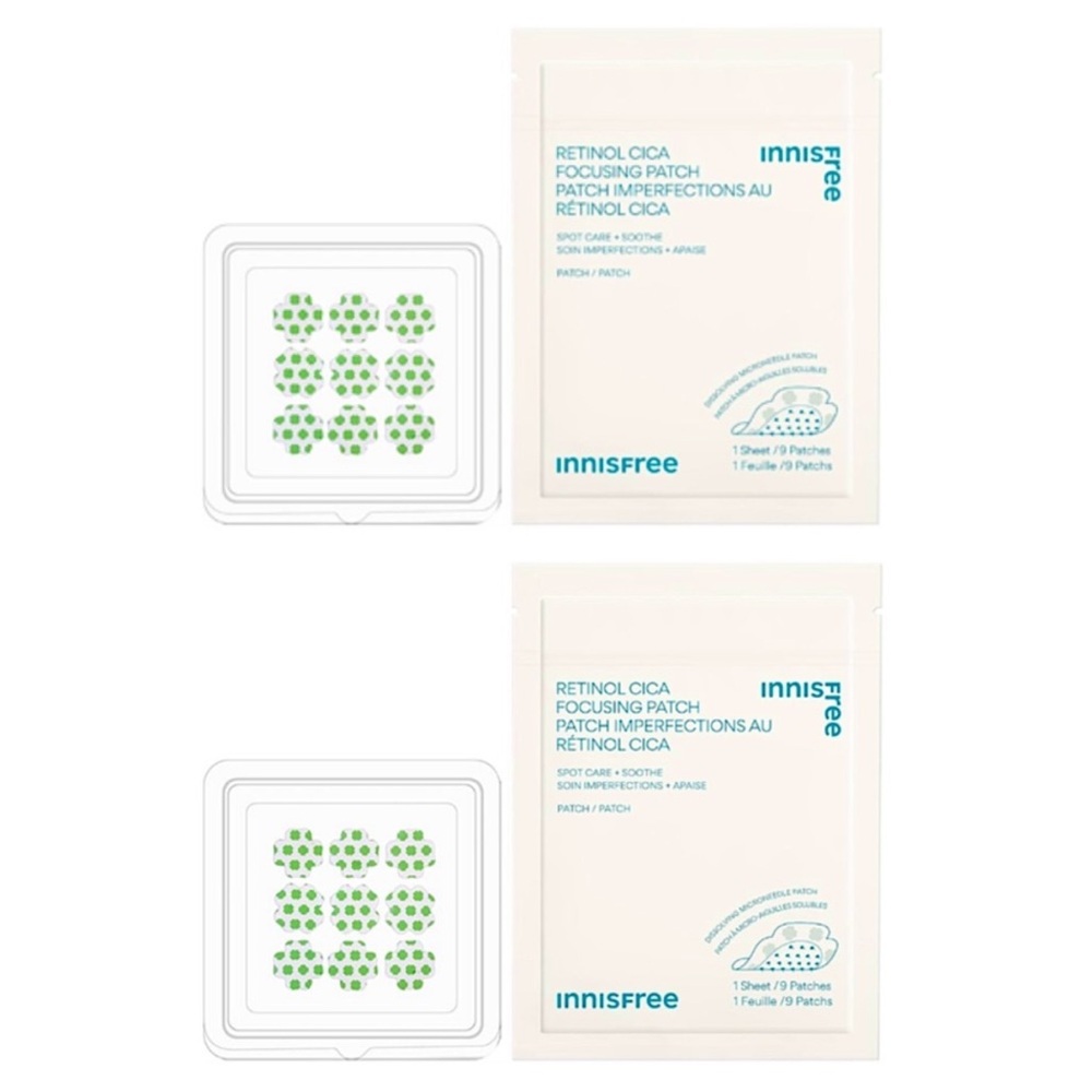 innisfree Retinol Cica Microneedle Focusing Patch- 2 Sheets with 9 Patches/Sheet